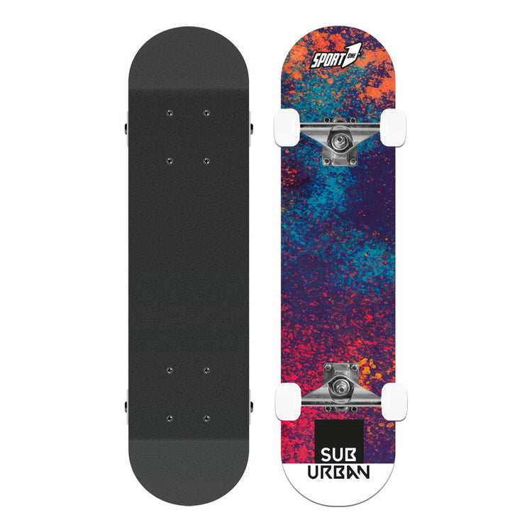 Skateboard con Tavola 80 cm in Legno Concava Sub Urban Multicolore