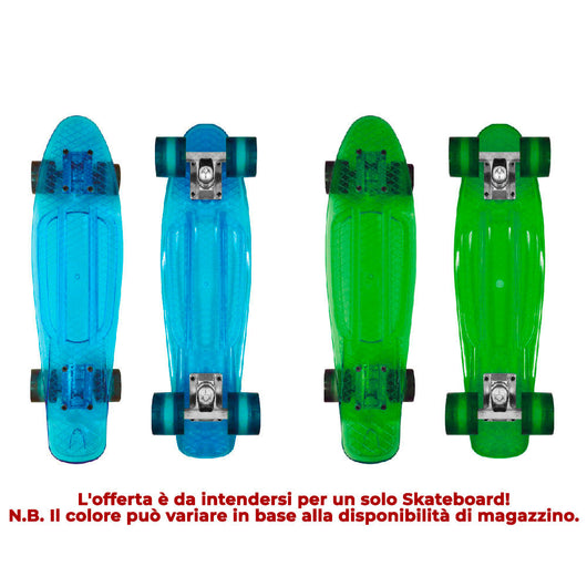 Skateboard con Tavola 57 cm in PP Vitro Blu e Verde