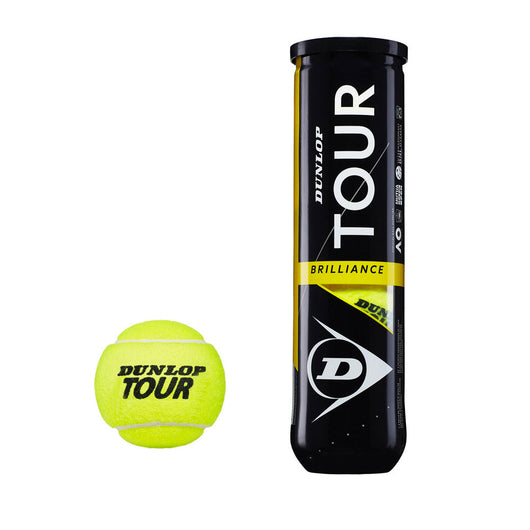 Set 3 Palline da Tennis Ø8x21,5 cm in Tubo Pressurizzato Dunlop Tour Brilliance Gialle