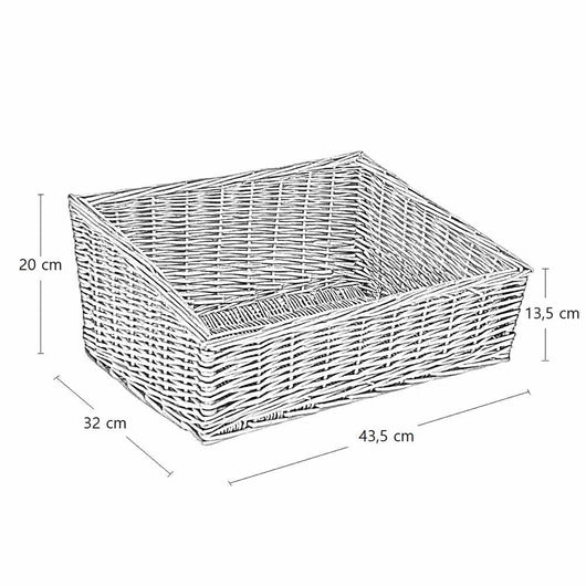 Cesta espositore portapane in vimini rettangolare cm 43,5 x 32 h 20