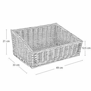 Cesta espositore portapane in vimini rettangolare cm 49 x 33 h 21 