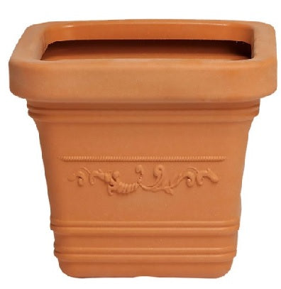 VASO FESTONATO TERRACOTTA QUADRO CM.40X40 H.35 LT.33