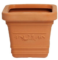 VASO FESTONATO TERRACOTTA QUADRO CM.40X40 H.35 LT.33