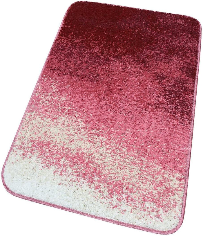 Tappeto Bagno Camera 60x100 cm Sfumato Moderno Morbido Antiscivolo Scendiletto Shaggy Rosa