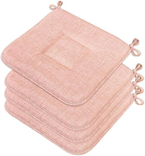 Set 4 Cuscini Sedia Cucina Cotone Morbidi Lavabili Universali Coprisedia Colore Pastello Rosa