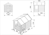 Casetta legno per bambini - L182xL146xA145cm/ 1.1m2 - Timbela M501