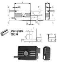 ISEO 431603E SERRATURA APPLICARE X LEGNOMM.60DX CATEN.3 MAN