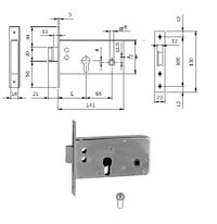 ISEO 720600 SERRATURA INF. X FASCIA MM.60 1 MANDATA C/SCROCC