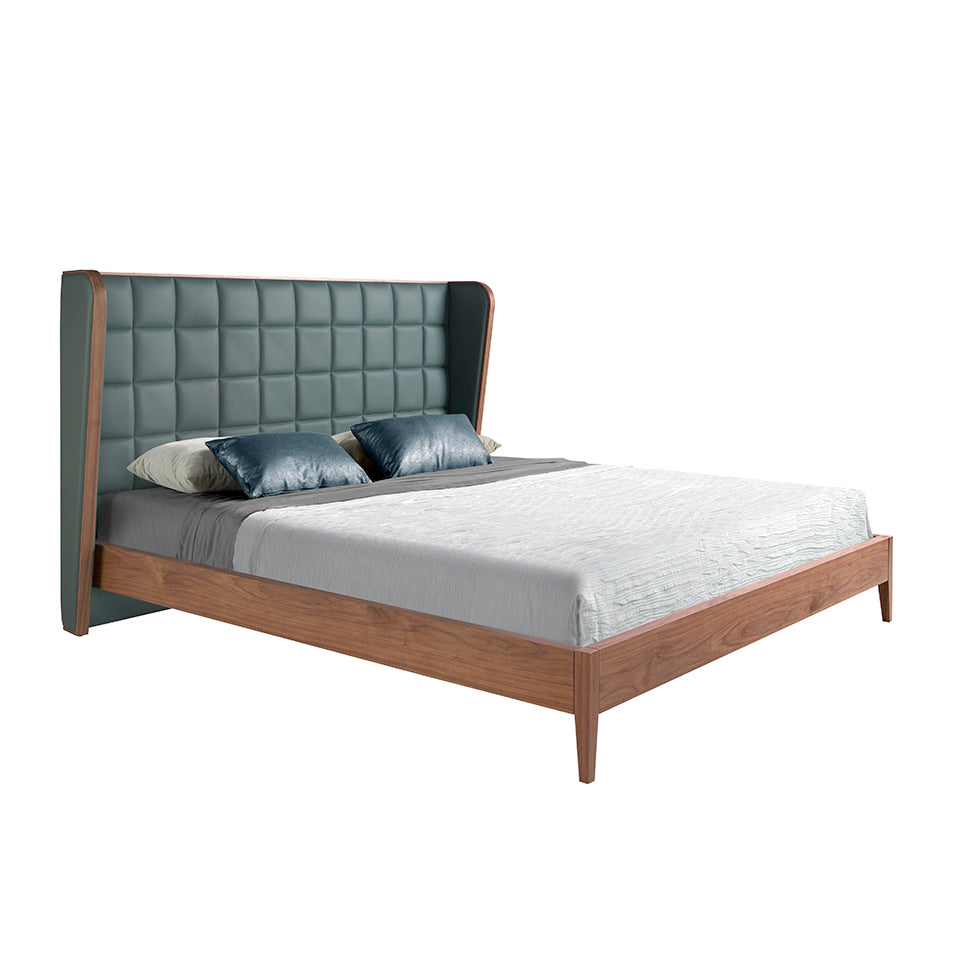 Letto in ecopelle verde scuro