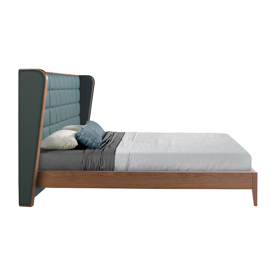 Letto in ecopelle verde scuro