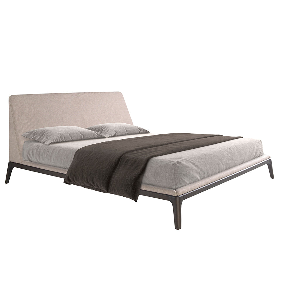 Letto matrimoniale di design 192 x 200 x 101 cm in tessuto colore grigio