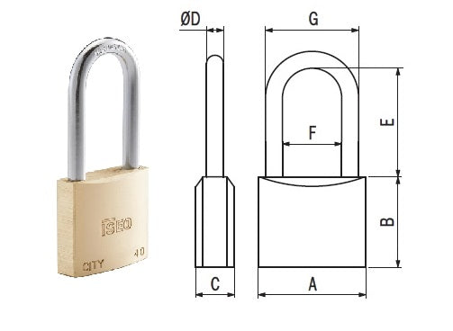 LUCCHETTO ISEO CITY ARCO LUNGO MM.50