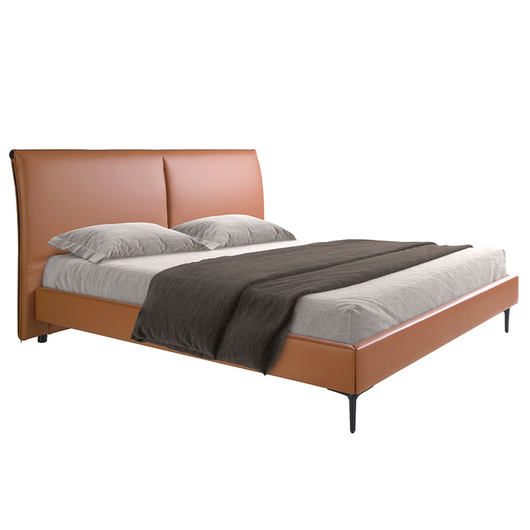 Letto in similpelle marrone