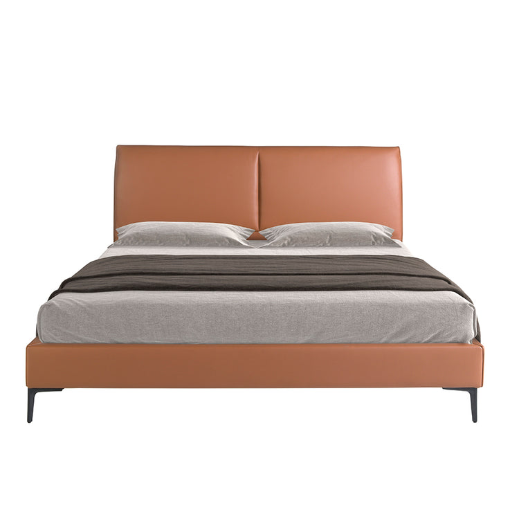 Letto in similpelle marrone