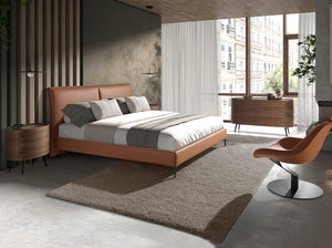 Letto in similpelle marrone