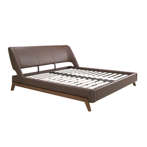 Letto in similpelle marrone cioccolato