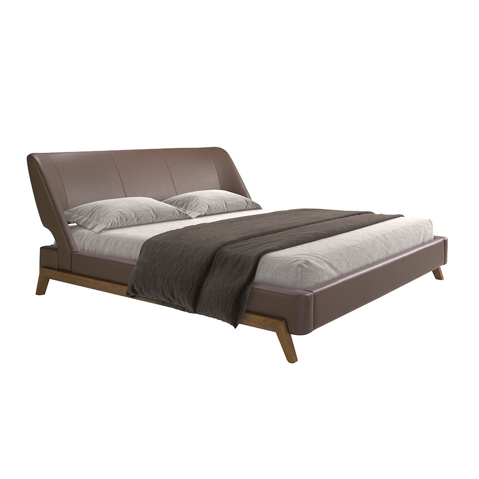 Letto in similpelle marrone cioccolato