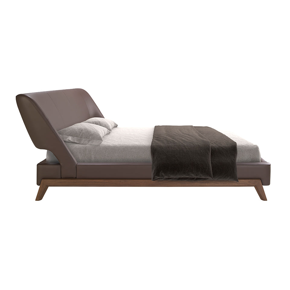 Letto in similpelle marrone cioccolato