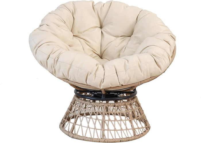 Garden Friend POLTRONA BORA BORA struttura in acciaio seduta in polyrattan naturale con cuscino beige