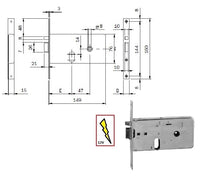 ISEO 5516010 SERRATURA ELETT.INF. X FASCIA FR.16 MM.60