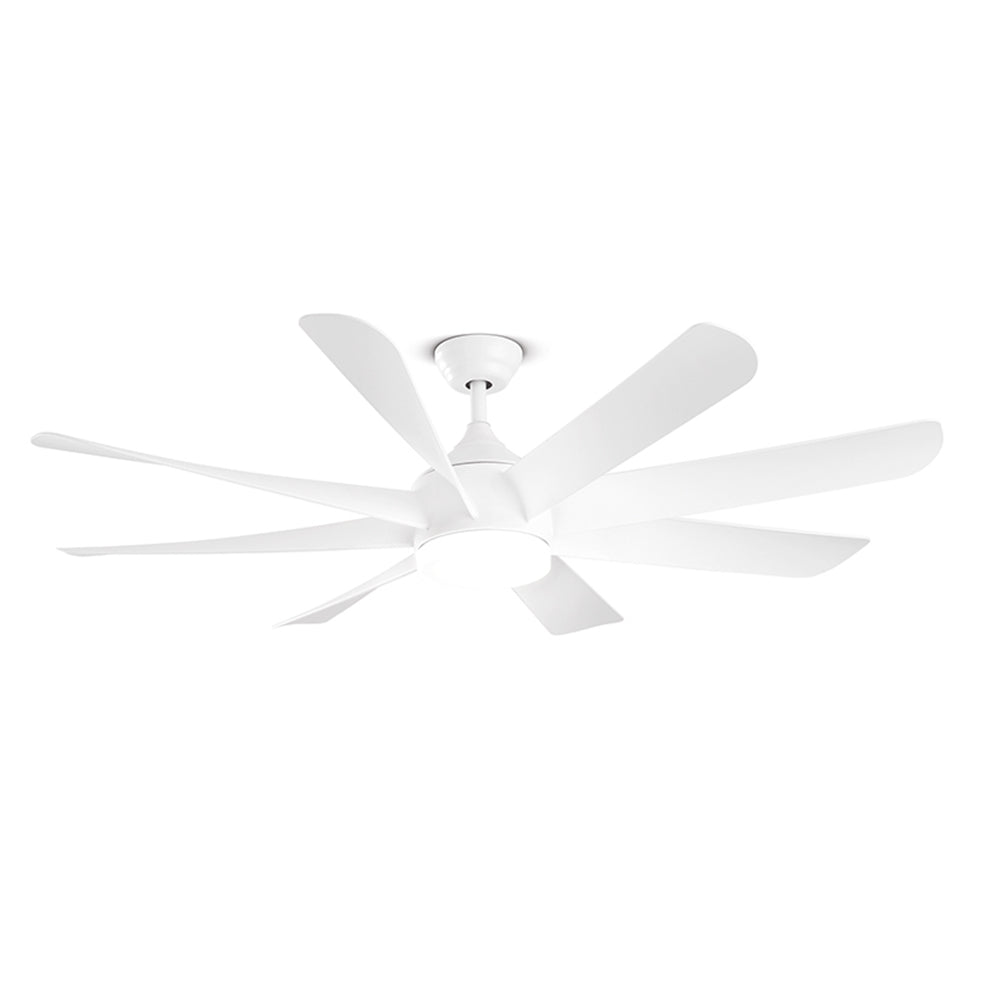 Ventilatore In Metallo Bianco 8 Pale Acrilico Bianco Diffusore Vetro