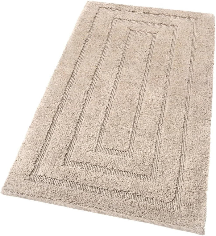 Tappeto Bagno 60x40 cm Puro Cotone Elegante Lussuoso Morbido Scendiletto Antiscivolo Tortora