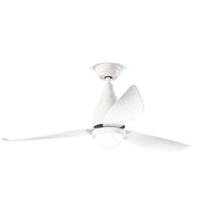 Ventilatore Metallo Bianco 3 Pale Acrilico Bianco Diffusore In Acrilico Satinato