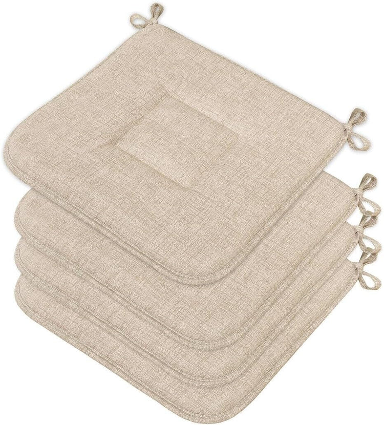 Set 4 Cuscini Sedia Cucina Cotone Morbidi Lavabili Universali Coprisedia Colore Pastello Beige