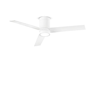 Ventilatore Metallo Bianco Opaco Led 18W 3 Pale Legno Bianco Noce Chiaro Antares