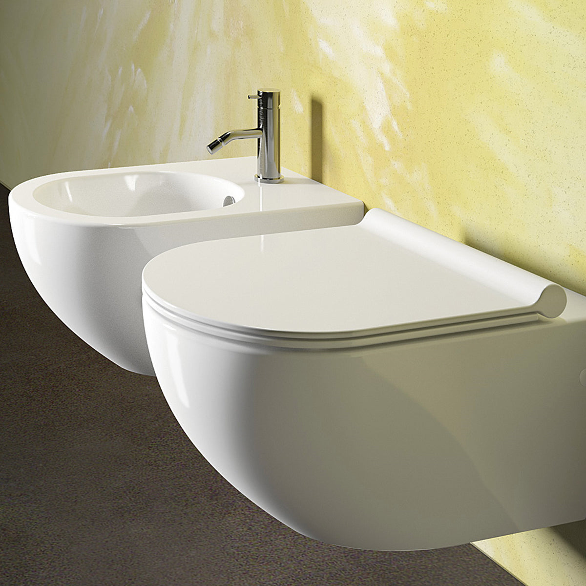 Sanitari Sospesi Ceramica Catalano Sfera 54 Senza Brida Newflush con sedile Soft Close Plus