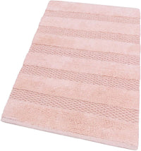 Tappeto Bagno Camera 50x80 Cm Morbido Puro Cotone Scendiletto Doccia Assorbente Antiscivolo Rosa