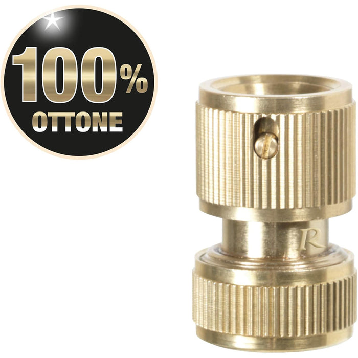 RACCORDO ATTACCO RAPIDO OTTONE TUBO ACQUA GIARDINO Ø15mm 5/8" RIBIMEX