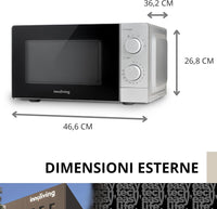 Innoliving Forno a Microonde INN-860 da 20L, 700W, Design Compatto con Funzione Scongelamento e Timer, Facile da Usare, Perfetto per Cucine di Piccole Dimensioni, Design Moderno