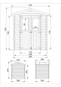 TIMBELA M343C Casetta da Giardino in Legno - 3.53 m2