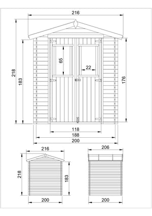 TIMBELA M343C Casetta da Giardino in Legno - 3.53 m2