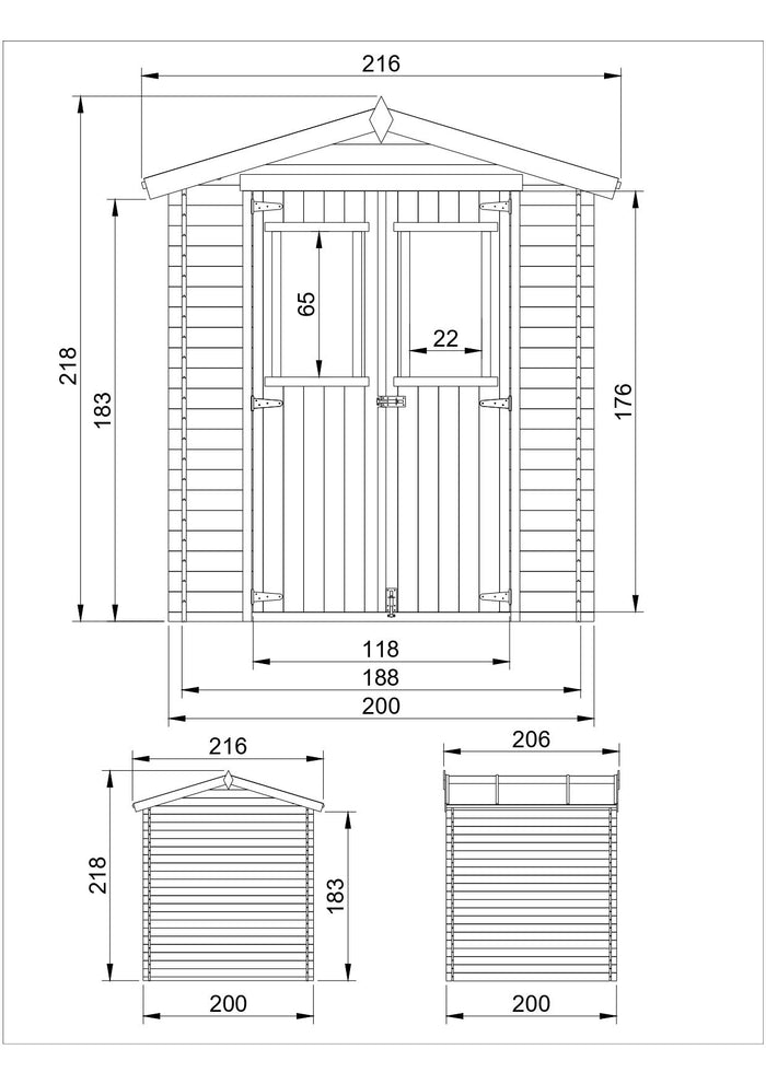 TIMBELA M343C Casetta da Giardino in Legno - 3.53 m2