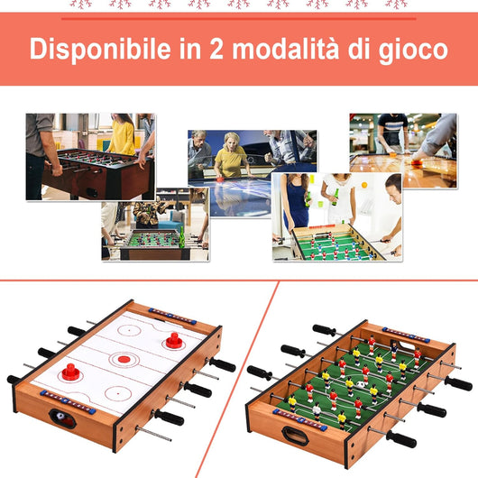 Tavolo multi gioco 2 in 1, tavolo da gioco con design compatto per calcio balilla e hockey da tavolo, facile da montare, per adulti e bambini