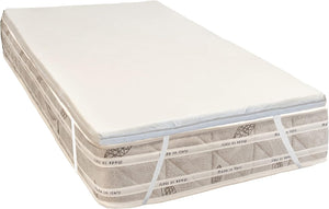 Topper Correttore Materasso Singolo ortopedico Memory Foam Bianco per letto 80x200 H4 cm Ergonomico Antiacaro