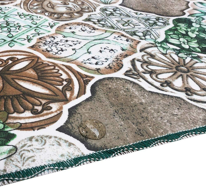 Tovaglia Antimacchia Cucina 120x160 cm Maiolica Gotica Bordata Cotone Plastificato Copritavolo