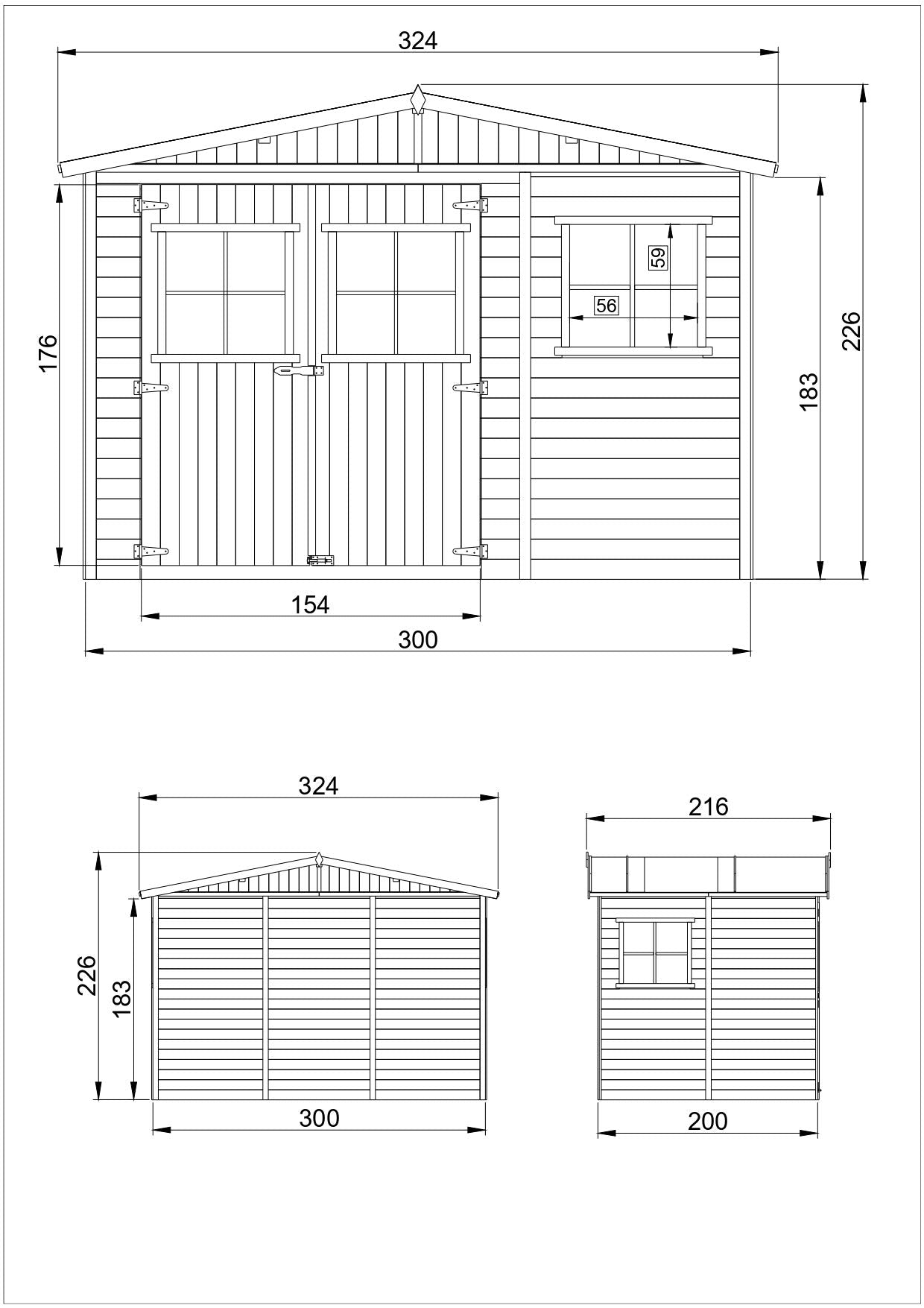 Casa da giardino in legno - 6 m² - TIMBELA M334