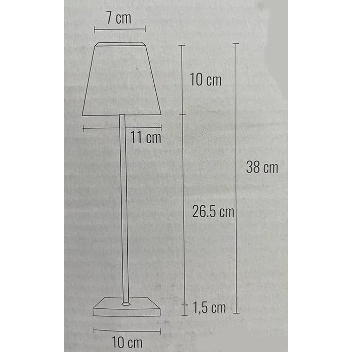 Lampada da tavolo led ricaricabile touch dimmerabile bar ristorante quadra nera prequ'