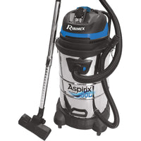 ASPIRATORE ASPIRAPOLVERE ASPIRALIQUIDI BIDONE INOX 50Lt 1200W RIBIMEX