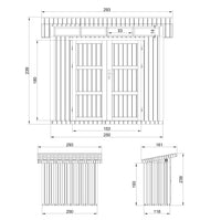 Casetta da Giardino di QUALITÀ PREMIUM 3m²-L161xW294cm - TIMBELA M901A-CAVERN STEEL