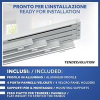 Bastone per Tende A Pannello Comando Manuale, Binario a 4 vie con portapannelli da 80 CM, Attacco Soffitto Lungh. 300 CM