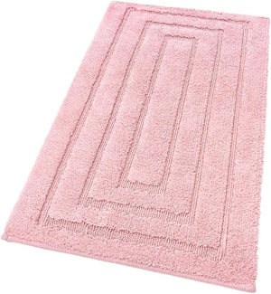 Tappeto Bagno 60x40 cm Puro Cotone Elegante Lussuoso Morbido Scendiletto Antiscivolo Rosa