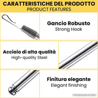 Frustino Frusta Asta - Tiratenda per Tende da Interno in Ferro, Diametro 11mm, Lunghezza 125cm - Colore: Oro Satinato