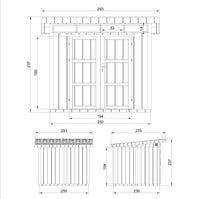 Casetta da Giardino di QUALITÀ PREMIUM 5,9m²-L279xW293cm - TIMBELA M903A-TUNDRA GREY