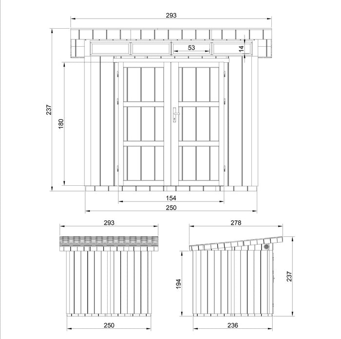 Casetta da Giardino di QUALITÀ PREMIUM 5,9m²-L279xW293cm - TIMBELA M903A-TUNDRA GREY