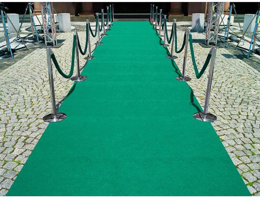 Passatoia Moquette Verde 200x3500 Cm Antiscivolo Cerimonia Evento Fiera Corridoio Negozio Marciapiede