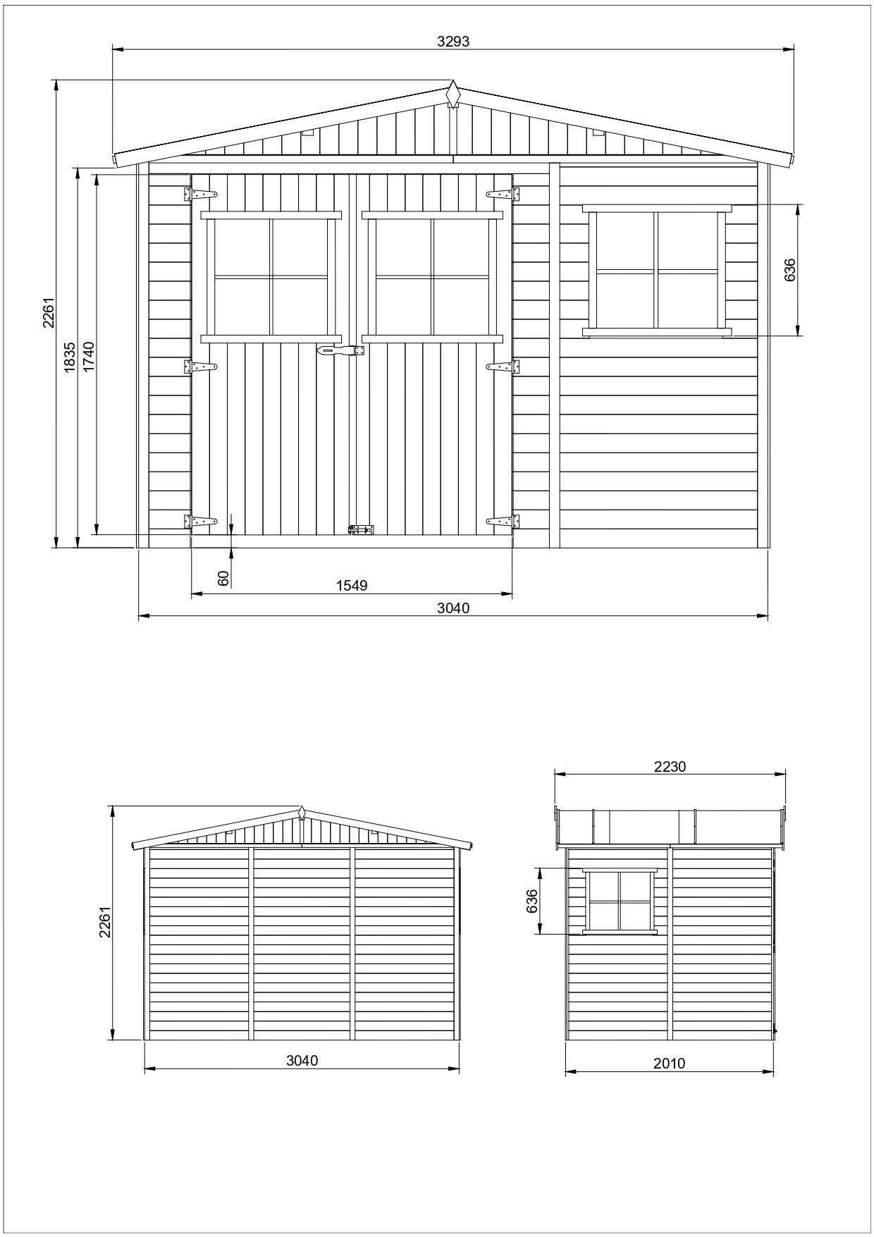 Casa da giardino in legno - 6 m² - TIMBELA M334+M334G